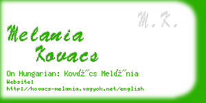 melania kovacs business card